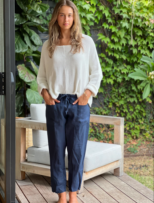 JESSIE LINEN PANT - INDIGO