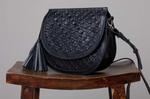 CASSIUS WOVEN SADDLE BAG IN BLACK