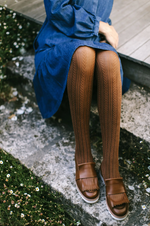 CHIC COTTON TIGHTS IN TOFFEE