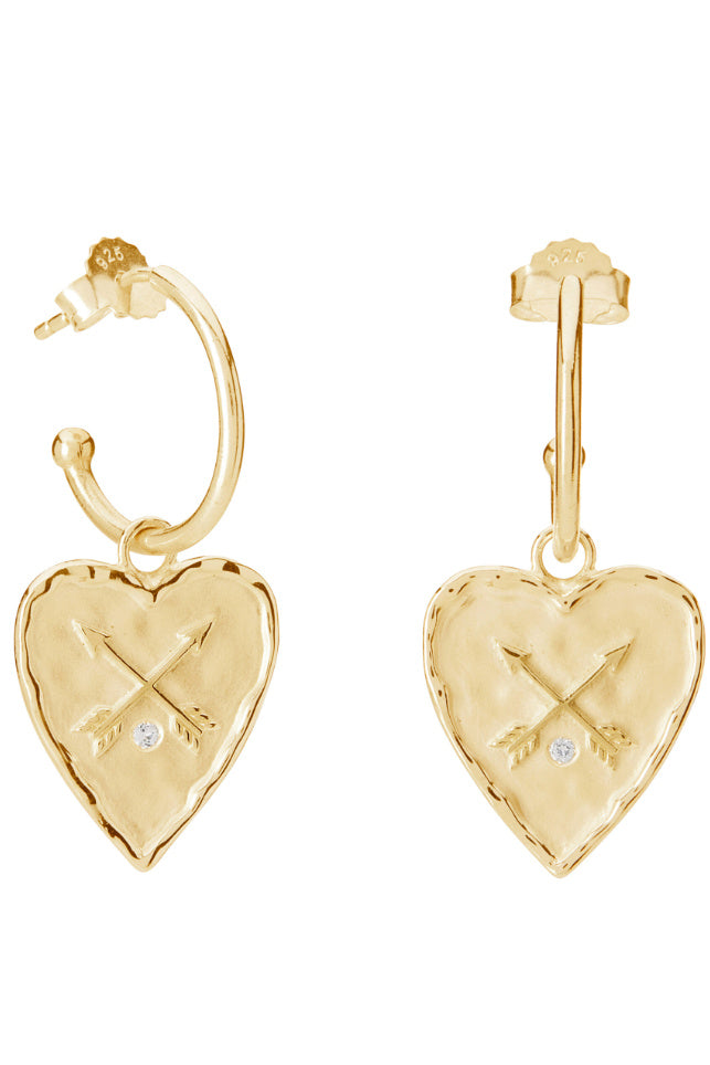 HEART EARRINGS IN 18KT YELLOW GOLD PLATE