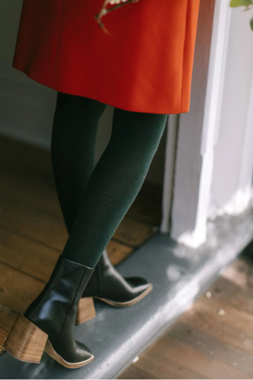 LUXE WOOL TIGHTS - GREEN